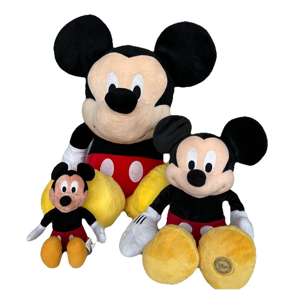 Disney Mickey Mouse Plush Lot/Bulk 3-Small, Med & Large Baby Disney